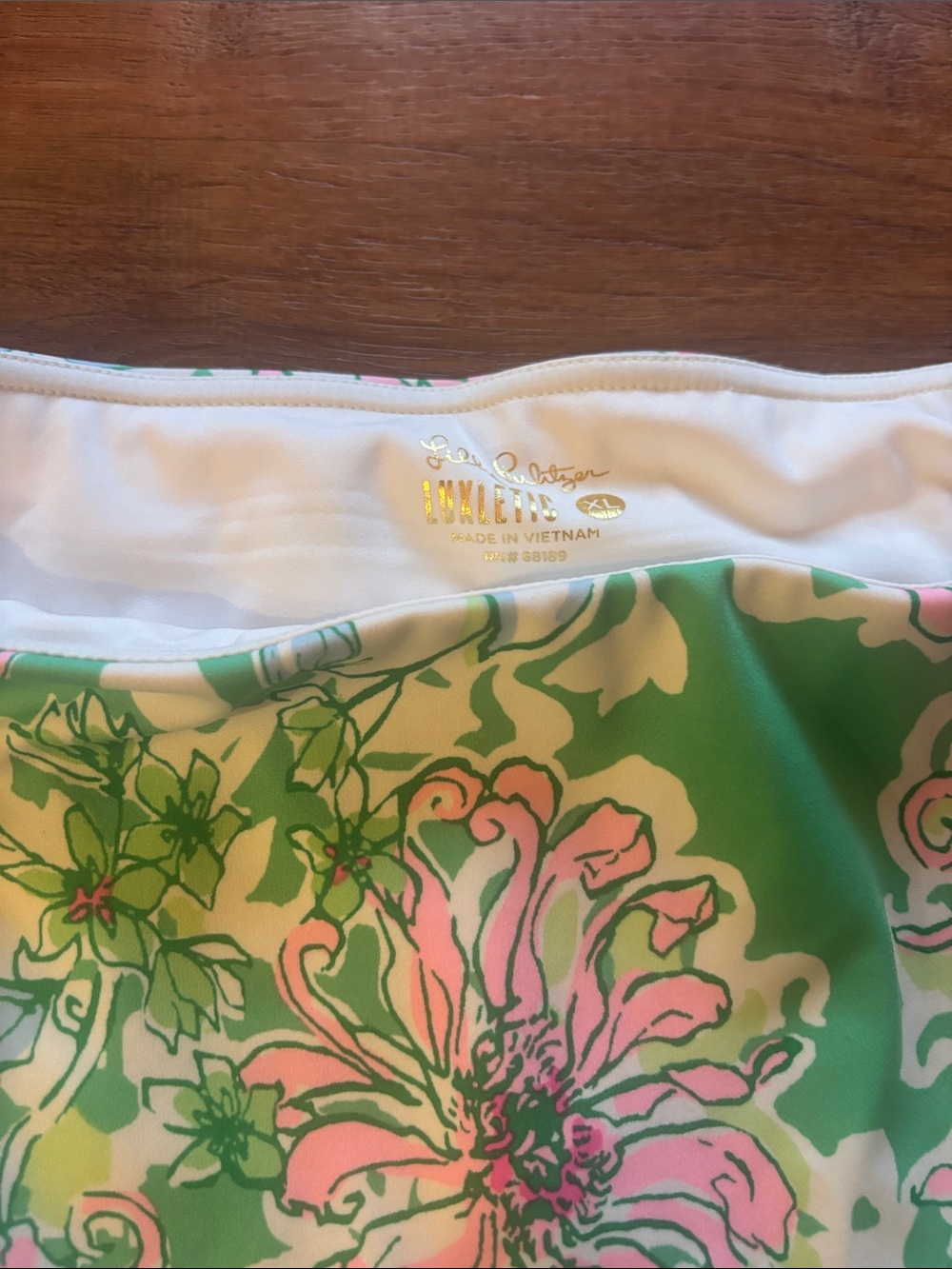 Lilly Pulitzer Green Floral Circle Skirt with Pink & White Accents - Picture 2 of 4